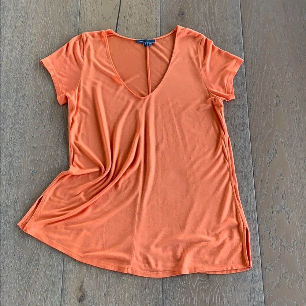 Vince orange a-line T-shirt, M - Picture 4 of 6